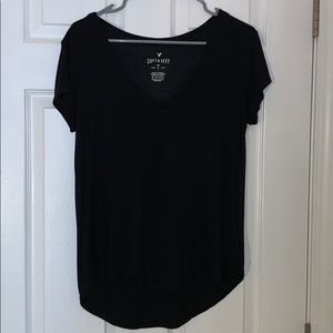 Black v-neck short sleeve